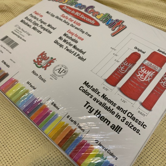 NWT Kwik Stix Solid Tempera Paint Sticks - Master Art Set 60 Washable Colors - Picture 8 of 9
